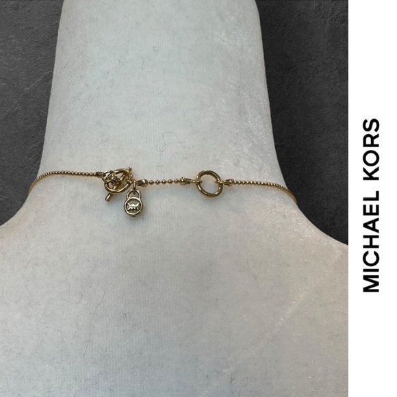 Michael Kors Gold Chain + Pyramid Crystal Pave Necklace, MSRP $88 - Picture 3 of 4